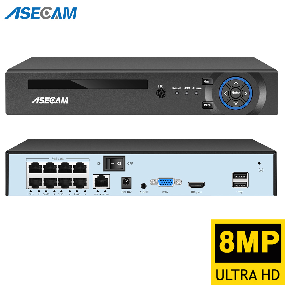 Travel Accessories Uk - ASECAM 8MP 4K POE NVR Gravador
