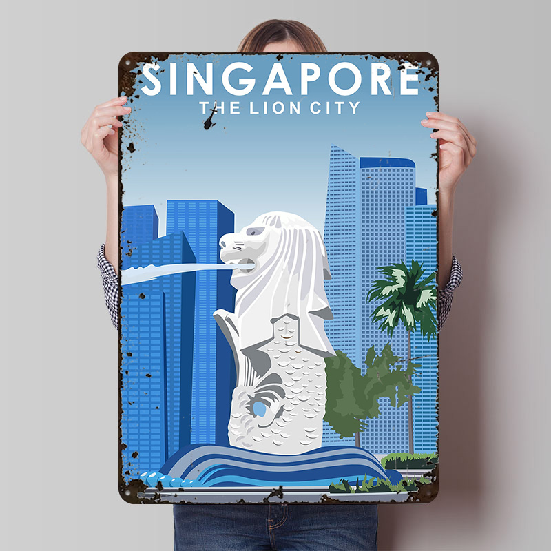 Travel Accessories Singapore - Pôster de Metal Personalizado de Viagem
