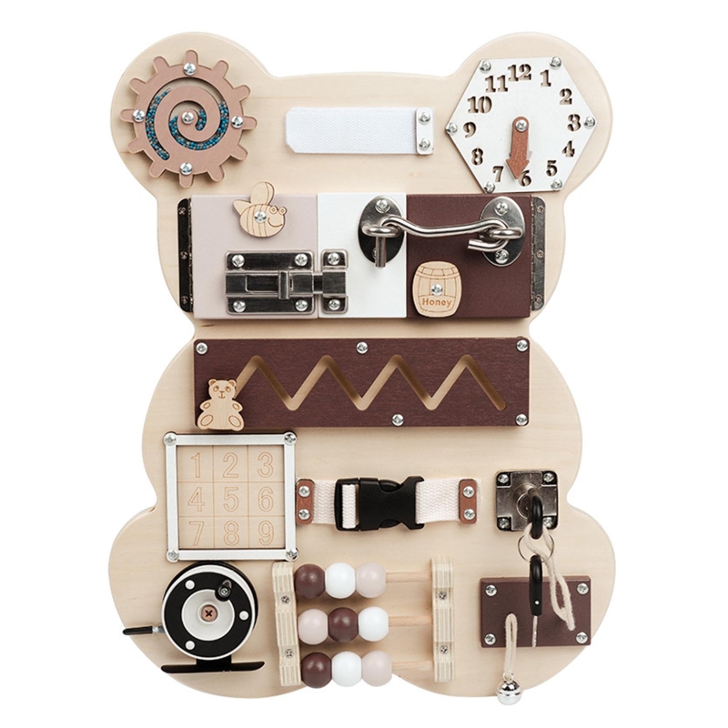Travel Accessories With Baby - Montessori atividade placa brinquedo urso ocupado