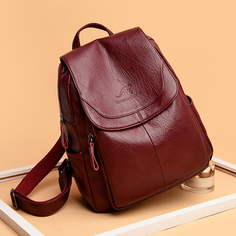 9 cores mulheres mochilas de c - Travel Accessories Leather avaliação e preço