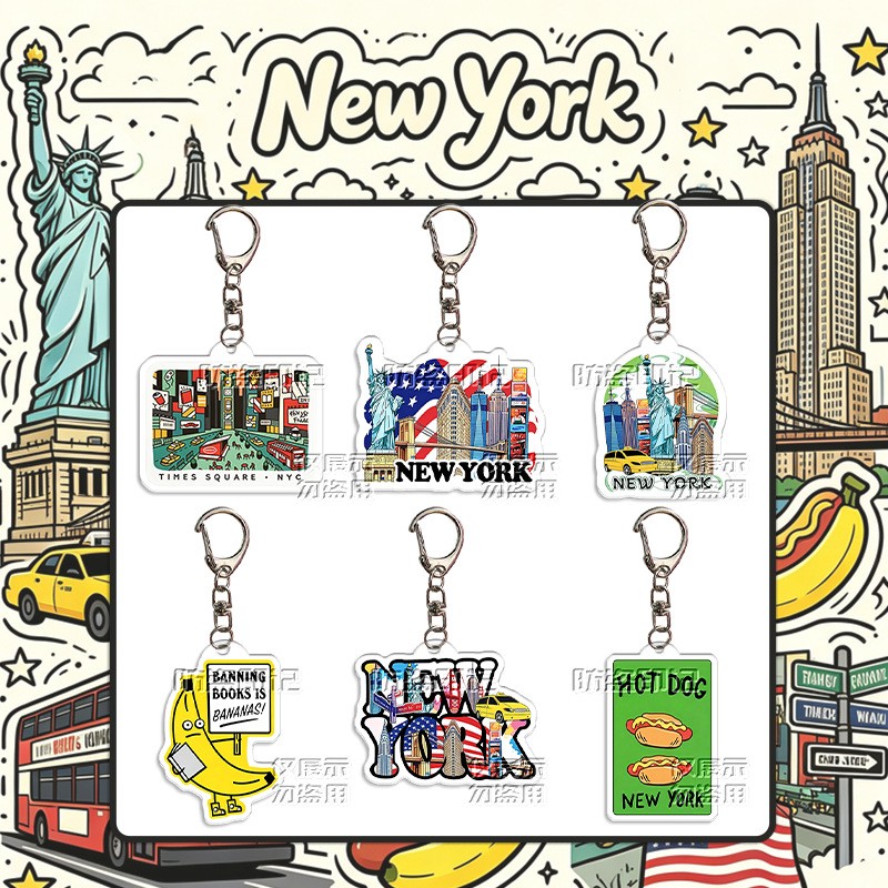 Chaveiro de Acrílico com Estam - Travel Accessories New York avaliação e preço