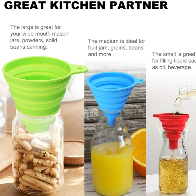 Funil dobrável de silicone, mi - Travel Kitchen Accessories avaliação e preço