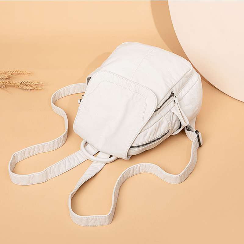 Mochila de couro branca lavada - Travel Accessories Leather avaliação e preço