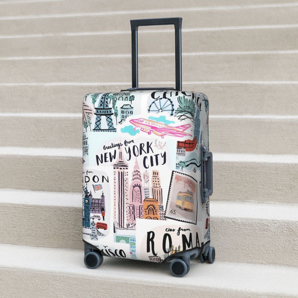 Impressões de viagem mala capa - Travel Accessories New York avaliação e preço